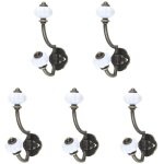 Patres en cramique rtro - 5 pices - bronze - style pastoral - crochets muraux - crochets de chapeau ...