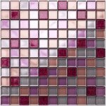 Ilcom - mosaque de verre sur maille pour salle de bain ou cuisine 30 cm x 30 cm - barbie