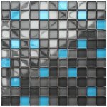 Ilcom - mosa�que de verre sur maille pour salle de bain ou cuisine 30 cm x 30 cm - minecraft diamond