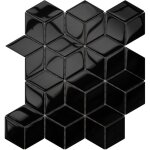 Mosaque de verre sur maille pour salle de bain ou cuisine black diamond - 26. 5cm x 30. 5cm
