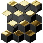 Ilcom - mosa�que de verre sur maille pour salle de bain ou cuisine black mirror - 26. 5cm x 30. 5cm