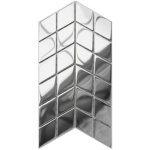 Mosaque de verre sur maille pour salle de bain ou cuisine mini silver chevron - 17. 2cm x 29. 8cm