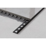 Profil d'angle j universel en acier inoxydable pour carrelage 0. 8cm x 270cm - noir satin