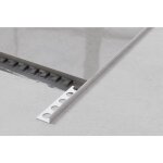 Profil d'angle j universel en acier inoxydable pour carrelage 1. 2cm x 270cm - argent brillant