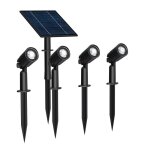 Kit de 4 spots solaires led avec piquet roxi 3000k - ledme - lm7374