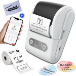 Imprimante d'�tiquettes sans fil bluetooth, mini imprimante portable pour usage domestique, blanc