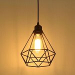 Industriel suspension luminaire rtro lustre plafonnier vintage noir lampe cage clairage de plafond ...