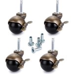 Ineasicer - 4 pcs roulettes pivotantes � tige 40 mm, roulette pour meuble avec frein, roulette en nylon ...