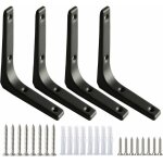 Ineasicer - 4pcs Équerre de fixation noir inox 100x100mm, equerre metal renforts d'angle pour la fixation ... Ineasicer - 4pcs Équerre de fixation noir inox 100x100mm, equerre metal renforts d'angle pour la fixation ...