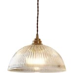 Ineasicer luminaire suspension d�me en verre transparent vintage industrielle avec base e27 en laiton ...