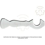 Inferramenta - paire de supports de tringle a rideaux en bois blanc 35 mm 10 cm sur le mur