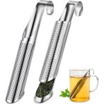 Infuseur en acier inoxydable, argent�, 14, 53, 1 cm, comprend deux filtres � tisanes et des couvercles, ...