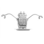 Infuseur � th� en acier inoxydable, boule � th� amovible pour infusion de feuilles et �pices, forme robot ...