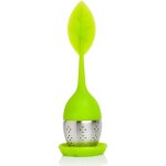 Infuseur th� avec soucoupe boule a the en silicone 100% alimentaire & passoire en acier inoxydable - ...