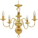 Inlife lustre dor� 5 ampoules e14