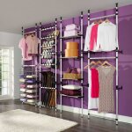 Systme de garde - robe tlescopique barres et tagre aluminium - inlife