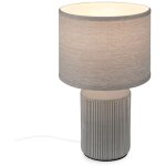 Ino lampe de table, abat - jour en tissu, interrupteur  cble, pied en cramique, gris, 22 x 37, 5 ...