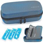 Insulin cooler travel case - handy medication insulated diabetic carrying cooling bag with 3 cooler ice ...