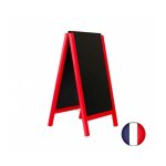 Chevalet stop trottoir avec 2 ardoises amovibles cadre bois rouge vin dimensions 117 x 60 cm