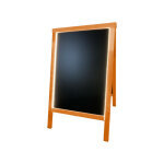 Interface plv - chevalet stop trottoir bois couleur orange de dimensions 90 x 55 cm avec éclairage led ... Interface plv - chevalet stop trottoir bois couleur orange de dimensions 90 x 55 cm avec éclairage led ...
