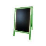 Interface plv - chevalet stop trottoir bois couleur vert de dimensions 90 x 55 cm avec clairage led ...