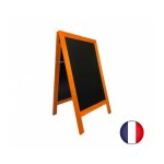 Interface plv - chevalet stop trottoir avec cadre bois couleur orange dimensions 127 x 75 cm Interface plv - chevalet stop trottoir avec cadre bois couleur orange dimensions 127 x 75 cm