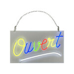 Enseigne lumineuse led int�rieur 'ouvert' en plexi avec batterie 9 800 mah - fabrication fran�aise