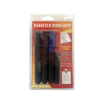 Marqueurs permanents assortis pointe ogive 5, 2 mm. blister de 4 : 1 rouge, 1 bleu et 2 noirs