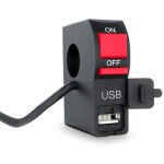 Interrupteur d'allumage cc 12 v pour moto - Étanche à la poussière - bouton poussoir - guidon avec chargeur ... Interrupteur d'allumage cc 12 v pour moto - Étanche à la poussière - bouton poussoir - guidon avec chargeur ...