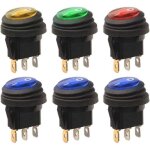 Interrupteur � bascule led �tanche 12v - 24vdc ? lot de 6 ? spst on - off avec fente de trou de serrure ...