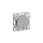 Interrupteur double va - et - vient odace 10 a � vis aluminium - schneider electric - s536214
