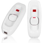Interrupteur � touche basculante, interm�diaire, lampe de chevet, 250v 10a in - line lamp on / off c�ble ...