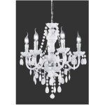 Lustre 5 bras classique lüster chrome et blanc avec trio lighting suspensions décoratives Lustre 5 bras classique lüster chrome et blanc avec trio lighting suspensions décoratives