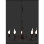 Iperbriko - lustre rustique rust country 5xe14 �55 cm trio lighting