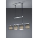Iperbriko - suspension garda nickel 4 abat - jour tissu gris l77 cm trio lighting