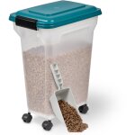 Iris ohyama, boite  croquette hermtique sur roulette avec pelles, chien et chat, 20l, ats - m, bleu ...