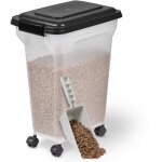 Iris ohyama, boite  croquette hermtique sur roulette avec pelles, chien et chat, 20l, ats - m, noir ...