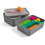 Iris ohyama, boites de rangement dressing plastique, 12l, lot de 3, gris, snl - m