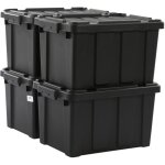 Iris ohyama, caisse rangement avec couvercle robuste, 21l, lot de 4, noir, ddskt - 210