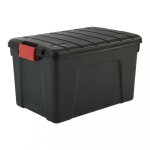 Iris ohyama, malle de rangement plastiques rsistante, 60l, unit, noir, sia - 60