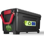 Iris ohyama, malle, bo�te de rangement plastique, avec couvercle et clips de fermeture, 170l, a l'unit�, ...