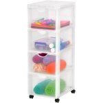 Iris ohyama, tour de rangement, organisateur plastique, 4 tiroirs, 15 l, poign�es ergonomiques, facile ...