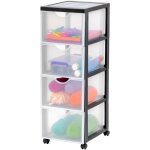 Iris ohyama, tour de rangement, organisateur plastique, 4 tiroirs, 15 l, poign�es ergonomiques, facile ...