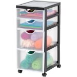 Iris ohyama, tour de rangement, organisateur plastique, 4 tiroirs, 22 l, poign�es ergonomiques, facile ...