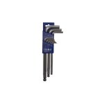 Irimo - jeu de 9 cls mles 6 pans longues  tte sphrique, mtriques, chromes