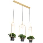 Isabella - suspension multiples - 3 lumi�re - l 99 cm - dor� / laiton - design, art deco - �clairage ...