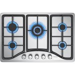 Iseasy - plaque de cuisson gaz 5 feux encastrable, plaque � gaz 5 feux, table de cuisson gaz avec 5 br�leurs ...