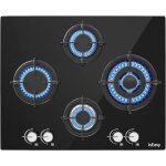 Iseasy - plaque gaz 4 feux, plaque de cuisson � gaz, plaque � gaz avec 4 foyers � gaz, cuisini�re encastrable, ...