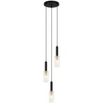 Italux - perola - pendentif suspendu moderne noir, or 3 lumi�res, e14