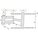 Itar - support tv led inclinable double bras articul� - fixation : murale - pour �cran : 32 � 55' - profondeur ...